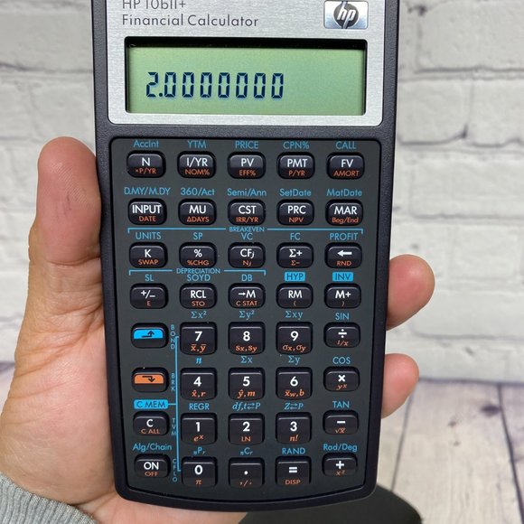 Financial Calculator Handheld HP 10bII Hewlett Packard Tested Works w/ Batteries - Picture 2 of 9